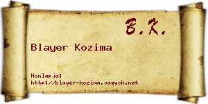 Blayer Kozima névjegykártya